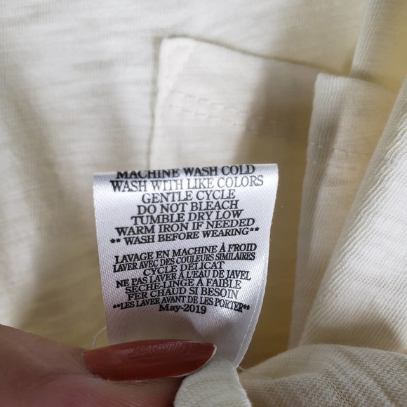 Altar'd State Slub Knit Dolman Tee L Ivory Ribbed Raw Edge Tunic Top - Picture 7 of 7